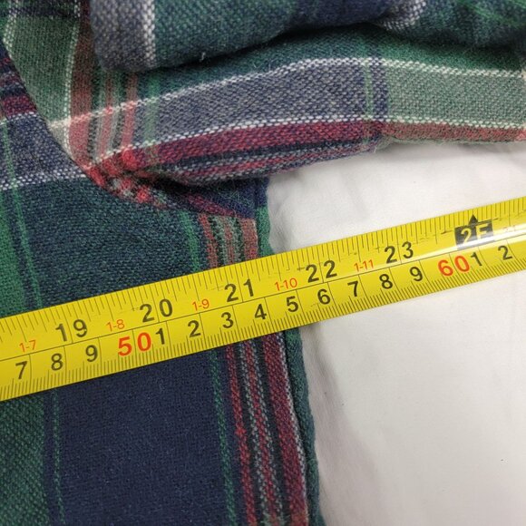 High Sierra By Mervyns Mens Medium Blue Green Flannel Shirt Winter Warm Casual - Picture 8 of 10